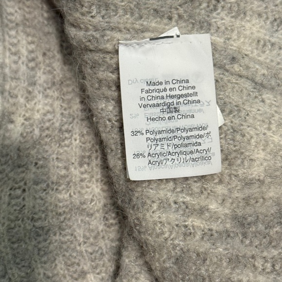 Women's Gray Sweater with Button Back Detail - Picture 14 of 14